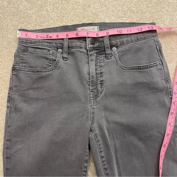 Madewell Jeans Womens 26 Gray 9” High Rise Skinny Denim Raw Hem Stretch Ladies - Picture 6 of 11